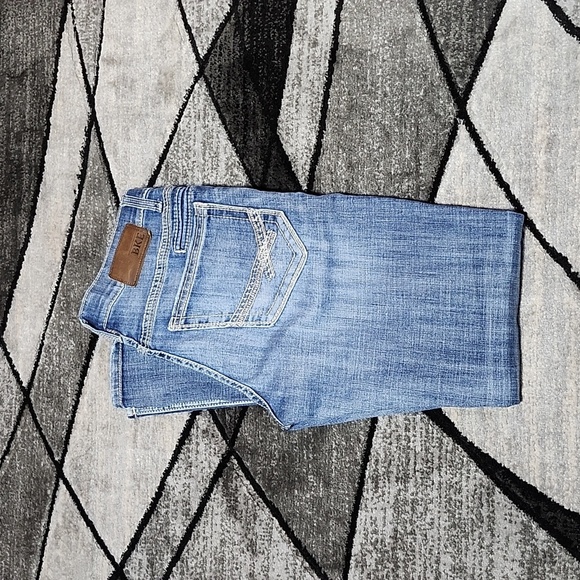 BKE EMBROIDERED MASON TAPER LONG DENIM JEAN - Picture 1 of 13
